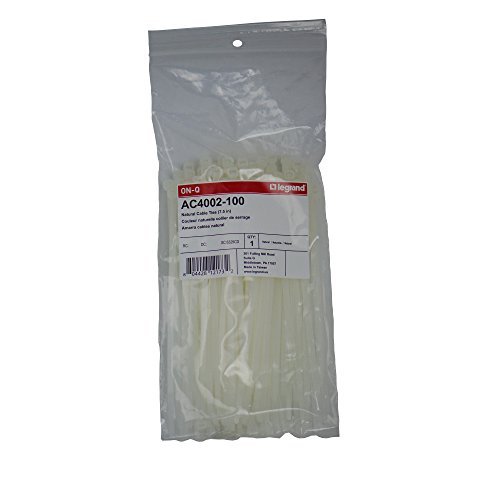 On-Q AC4002100 7.5 In Natural Cable Ties 100 Pk, 7.5 inch