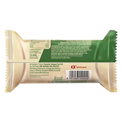 Britannia Nutri Choice Seeds Biscuits - 0% Maida, 15% Seeds, High Fibre, 75g - Image 2