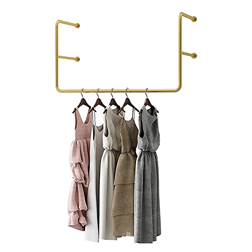 BXSUKEYOU Barra para ropa montada en la pared, estante de exhibición de ropa colgante para loft industrial de 30cm de profundidad, para tienda de ropa para el hogar