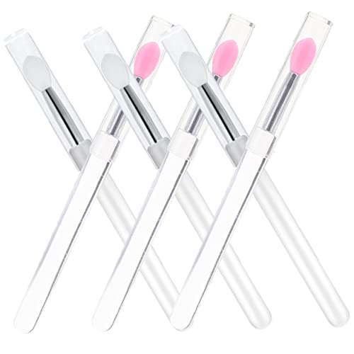 NULYLU 6pcs Silicone Lipstick Applicator Lidded Lip Makeup Lid Makeup Beauty Tools Portable Lipstick Brush