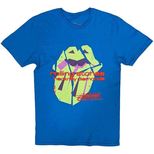 T-Shirt The Rolling Stones Hackney Diamonds Bleu Neon Tongue Officiel