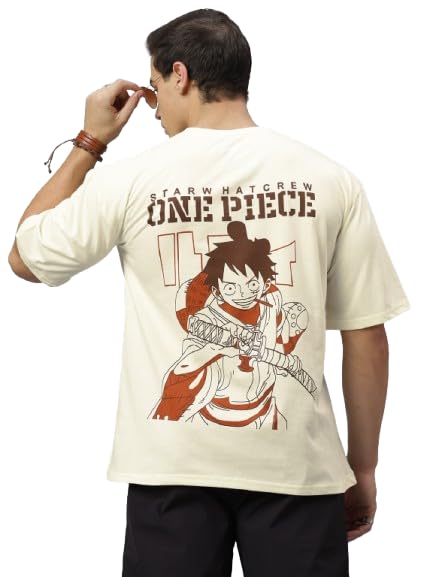 MANOF／2025 LAYER SHIRT ONE PIECE Buy CrazyBee Off White One Piece Anime Drop Shoulder Tshirt (Size