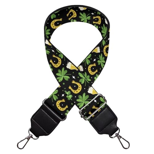 Image of GLENLCWE St Patricks Coins Buckles Wide Shoulder Strap Women Men Adjustable Replacement Belt Crossbody Canvas Bag Handbag