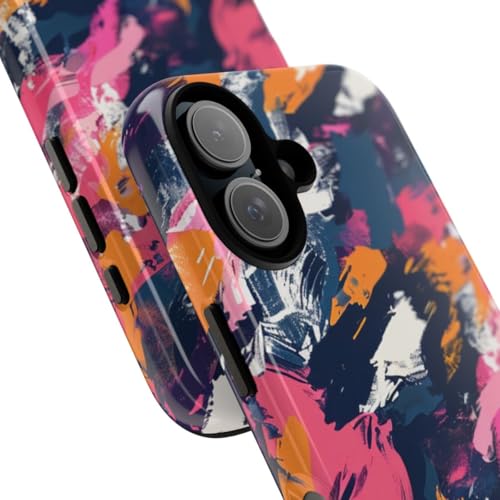 Coque rigide iPhone 16 orange abstrait pour style urbain chic - 2