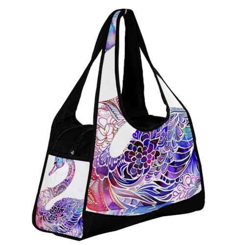 Gym Bag for Women, Gym Duffle Bag for Men, Duffel Workout Sports, Colorful Peacock Feather Ethnic Vintage Retro Bohemian2