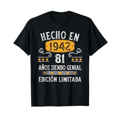 81 Años Cumpleaños Regalo Hombre Hecho En 1942 Hecho En 1942 Camiseta