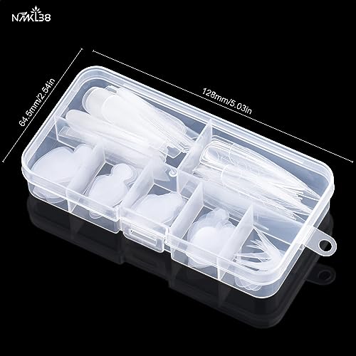 NMKL38 108 peças de unhas duplas de silicone forma francesa adesivos acrílico pontas de unhas de aqu