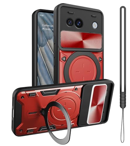 for Pixel 7 Pro Case Stand,Metal Ring Holder for Pixel 7 Pro Phone Case,Camera Protector,Slim Kickstand Full Protection Shockproof Dual Layer Hard Cover for Google Pixel 7 Pro (Rose Gold)