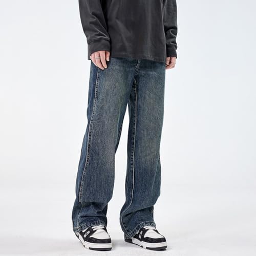 Jeans Pants Trousers Denim Spring and Autumn High Street Loose Men's Dad Floor Pulling Wide Leg Haren3