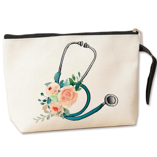 Nurse Gifts Nursing Cosmetic Bag Nurse Appreciation Gifts Nurse Practitioner Gifts for Women Nursing Student Registered Nurse Toiletry Bag Nurses Day Graduation Birthday Nurse Bag Floral Makeup Bag
