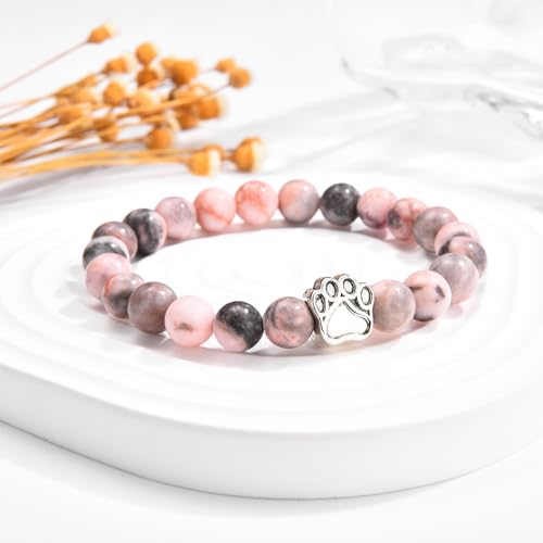 Dog Mom Gifts for Women as Christmas Valentines Mothers Birthday Gifts, Beaded Paw Bracelet Gifts for Dog Mom Lovers3