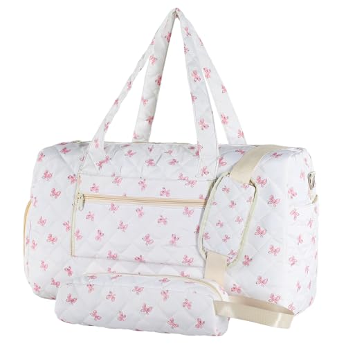 GLOMAXLY Bow Print Duffle Bag Set