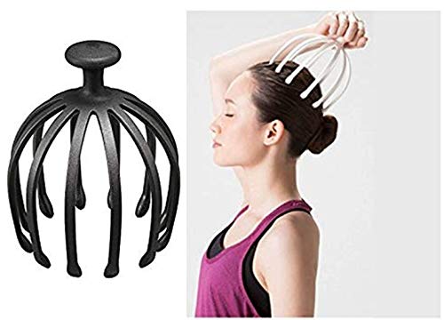 Image of Lukzer Plastic Hand Held Manual Octopus Head Scalp Massager Revive Soothes Headaches, Enhances Sleep, Relieves Stress, Stress & Anxiety Reduction (Black)
