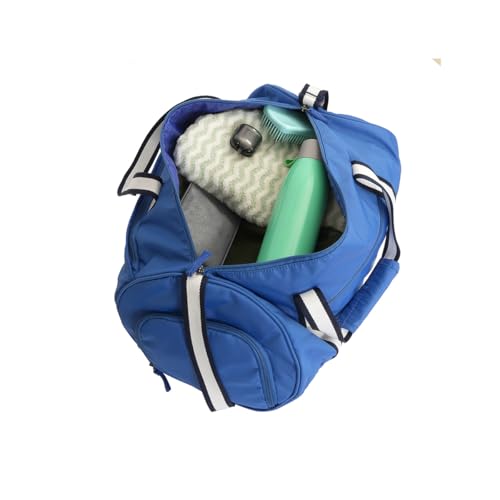 Image of United Colors of Benetton Crusader 32L Duffle Bag - Blue | Water-Resistant | Gym Bag with Adjustable Shoulder Strap & 1-Year Warranty