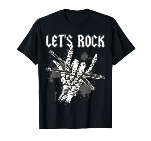 Let's Rock and Roll Scheletro Mani Rock Maglietta