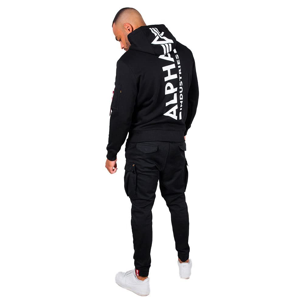 Alpha Industries Back Print Hoodie Vintage Männer Kapuzenpullover weiß Streetwear
