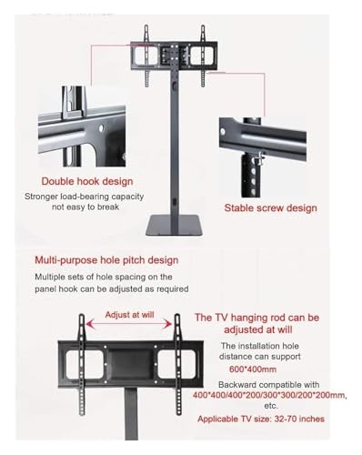 Soporte móvil para TV con ruedas y gestión de cables miniatura 3