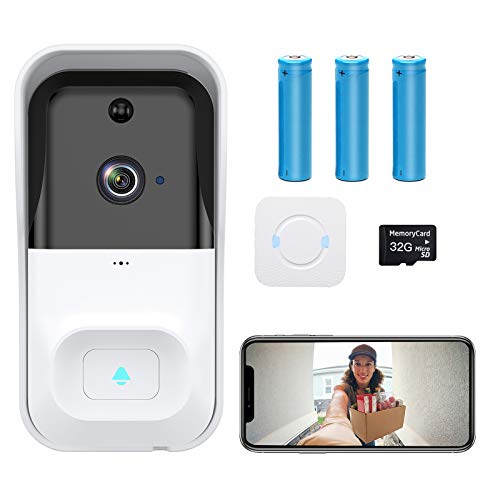 Best Review 【2021 Upgrade】 WiFi Video Doorbell Camera,CASTRIES 1080P Wireless Doorbell Camera with Indoor Chime,2-Way Audio,Motion Detection,Night Vision,IP65 Waterproof,Cloud Storage, 32GB SD Card Included