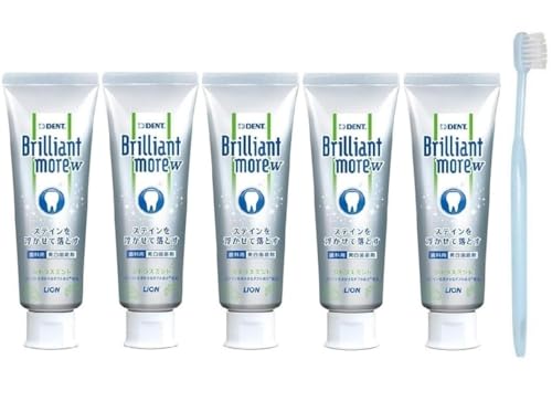 ブリリアントモア ダブル シトラスミント(90g) 5本【Brilliant more w】歯科専売品 ホワイトニング (歯科医院取り扱い 歯ブラシ 1本付き)
