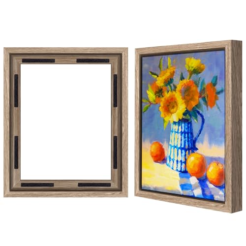 Americanflat 11x14 Canvas Floating Frame - Engineered Wood - Dark Oak