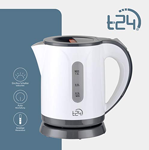 T24 Wasserkocher 0,8 Liter, kabellos, Automatischer Abschaltung Trockenlaufschutz, Leicht (650g), BPA Frei, 1100W, TÜV… – Bild 3