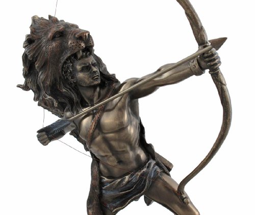 Estatua de Hércules disparando flecha mitología griega miniatura 4