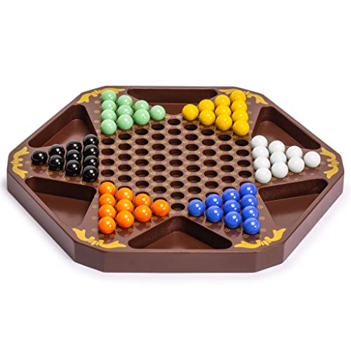 Juego de Mesa Halma Clásico con Tablero y Canicas miniatura 3