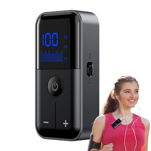 Transmisor y receptor de audio, adaptador transmisor de audio inalámbrico | Adaptador de audio compacto con tomas jack de 3,5 mm de baja latencia alta definición para auriculares de coche, casa