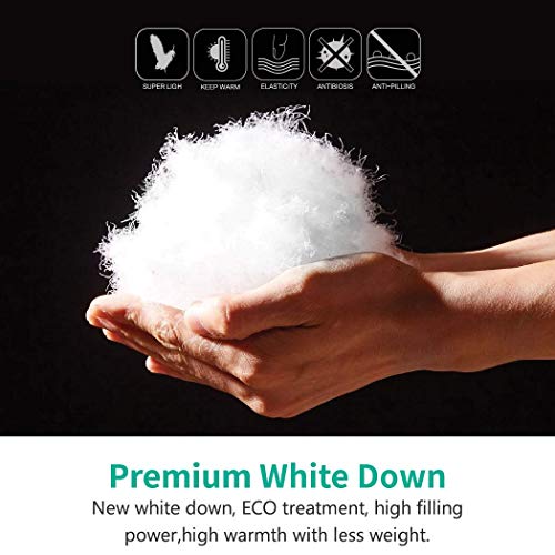 Apsmile King Size Luxury 100% Organic Cotton All Season Goose Feathers Down Comforter 750 Fill Power Medium Warmth Duvet Insert, (106X90, Ivory White) #TOP3