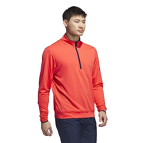 Pullovers adidas hommes XL rouge vif à col quart de zip