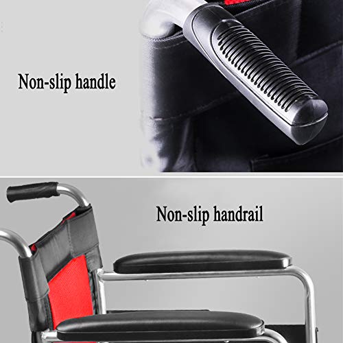 Lightweight TranMobile Lightweight Folding Aluminum Alloy Lightweight TranMobile air Ultra Light Portable Manual Travel Trolley with Padded Cushions and Widene4