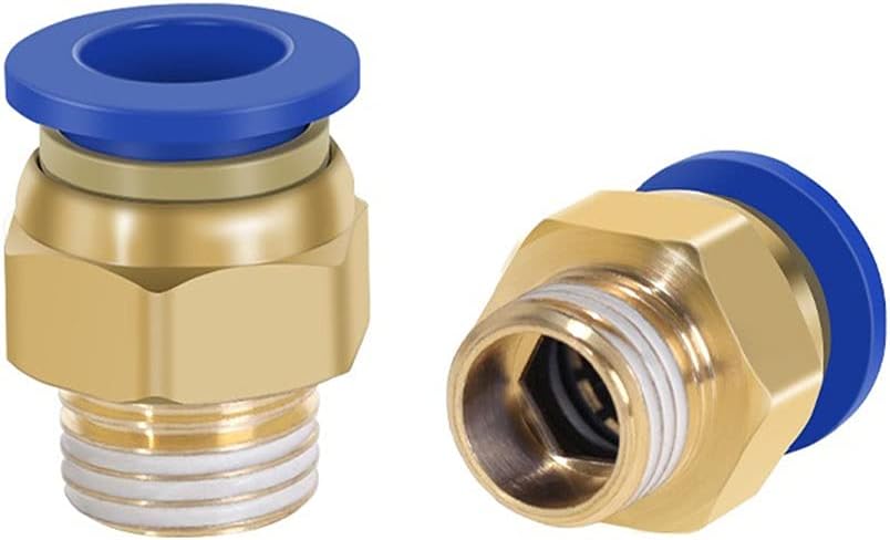 2pcs 1/8'' 1/4'' 3/8'' 1/2'' Male Thread 4 6 8 10 12mm Straight Push in Pneumatic Fitting to Connect Air Compressor Parts (Pc12)