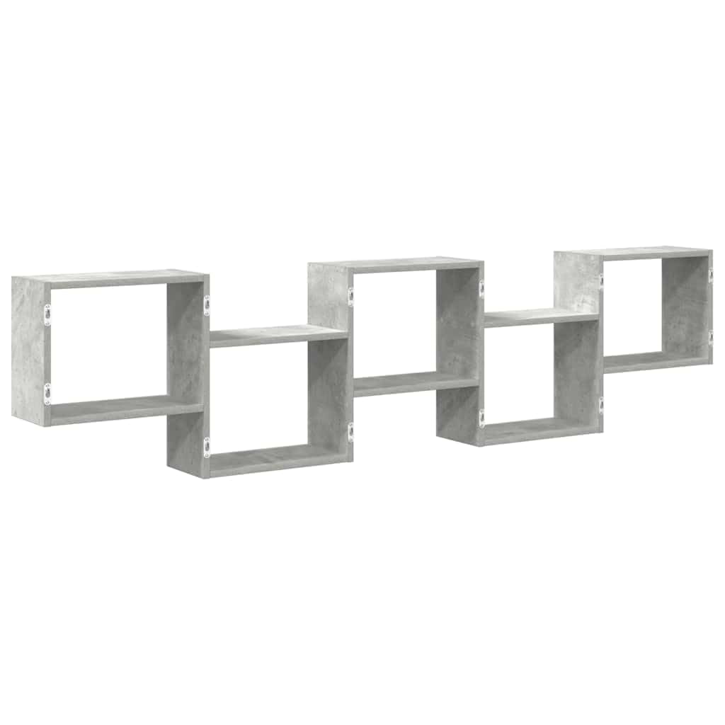 vidaXL Mensola a Cubo da Parete 5 Scomparti Truciolato Grigio Cemento
