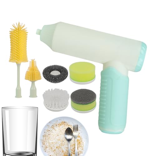 Cleaning Scrubber Electric - Rechargeable Bathtub Scrubber | Automatic Cup Washing Brush Handheld for Window Pot Home Kitchen Living Room Shower Sink Baby Bottles Commercial