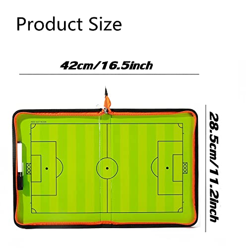 RoseFlower Taktiktafel Fussball, Fußball Trainer Taktikmappe mit Marker Stift Magneten, Profi Tatktikboards Fussball Coach-Board für die Schulung oder Spielanalyse