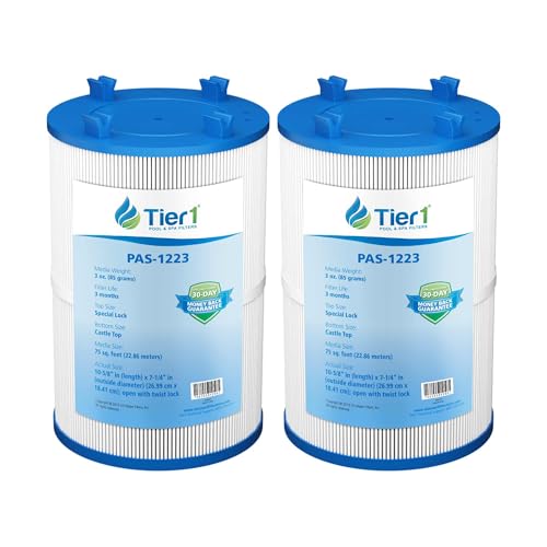 Tier1 Replacement for Dimension One Spa Filter 1561-00 2 Pack | Compatible with Pleatco PDO75-2000 FC-3059 C-7367 | 10-1/2 x 7-1/8 | Trilobal Fabric | High Flow | Washable Spa Filter Cartridge
