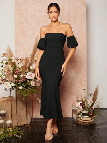 Image of KOTTY Women's Elegant Edge Meadow Frost Black Dress