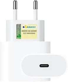 Fonte Carregador USB-C 20W Universal Tipo C Premium Compatível com iPhone, Samsung, IOS/Android Ultra Rápido Power Delivery