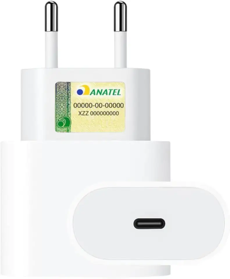 Carregador USB-C 20W Universal Tipo C Premium Compatível com iPhone, Samsung, IOS/Android Ultra Rápido Power Delivery