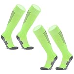 YXHZVON 2 Pairs Kids Football Socks, Sports Socks for Kids, Long Football Sock, Anti Slip Football Sock for Daily Running Training Socks for Unisex (Green)