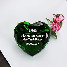 Crystal Diamonds Heart green PAPERWEIGHT, Free Personalized Custom Engraved,