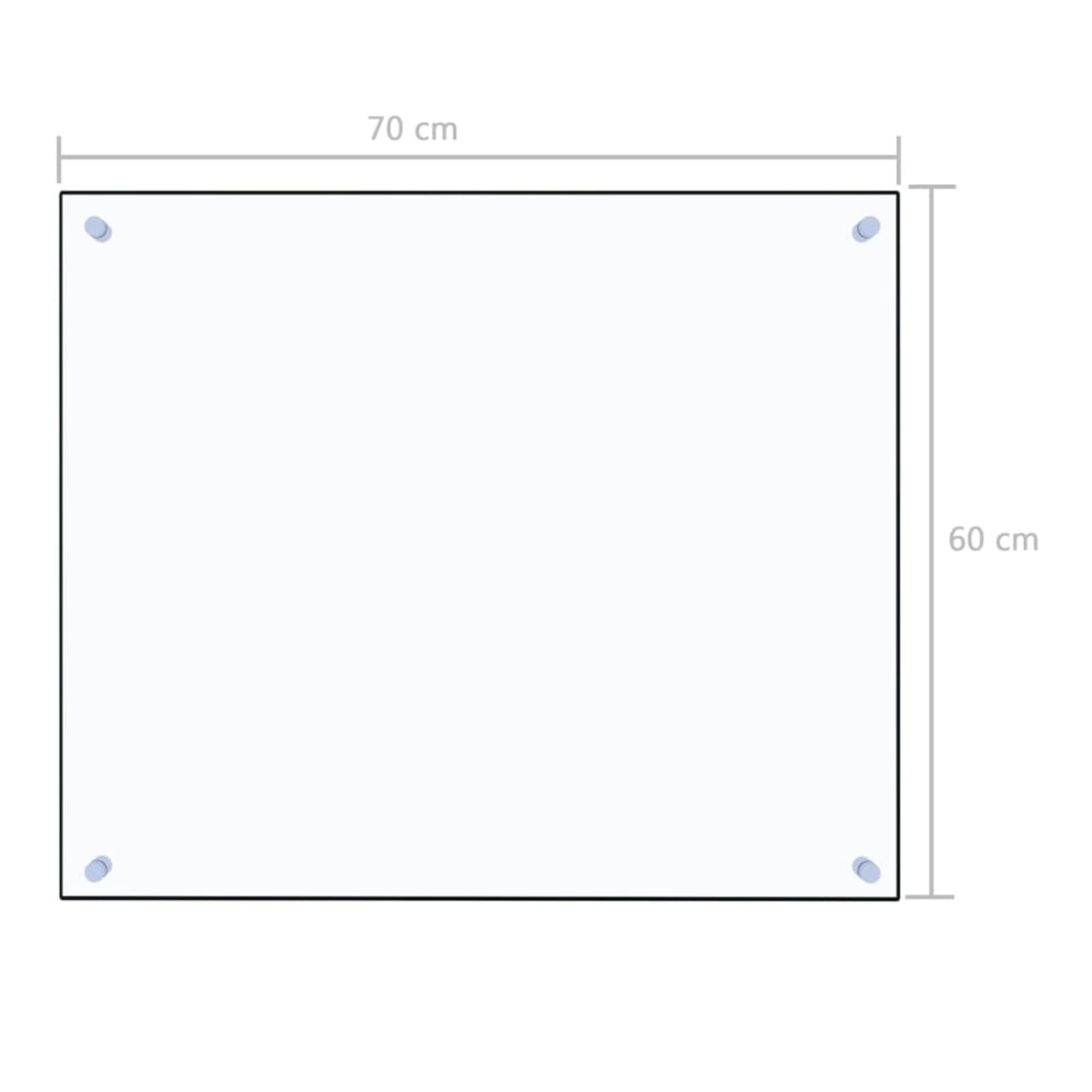 Paraschizzi per Cucina Trasparente 70x60 cm in Vetro Temperato,Pannello Paraschizzi Cucina Adesivo da Parete,Ignifugo e Resistente all'Acqua Paraspruzzi Lavandino