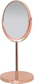 Mimo Style Espelho de Aumento com Base Cor Bronze, Dupla Face 360º Rotativo, Lado Normal e Outro Com Ampliação em 5X. Acabamento em Aço Inoxidável de Qualidade e Elegante