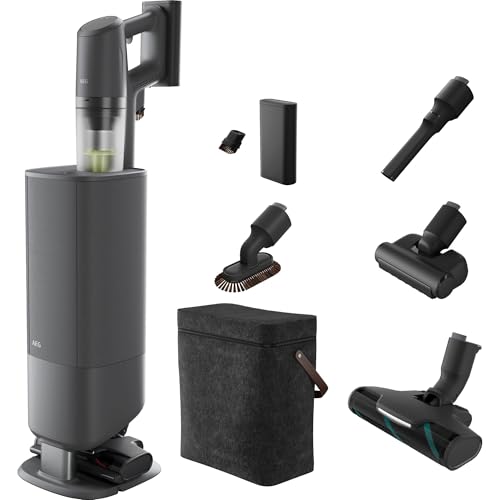 AEG Ultimate 8000 Akku Staubsauger mit Absaugstation und Ersatz-Akku, Automatik-verlängert Laufzeit, 5-Stufen Filtration, für Hartboden, Teppich, Tierhaare, 25 V Akku, 400 ml, Dunkelgrau, AP83A25XNX AEG Ultimate 8000 Akku Staubsauger mit Absaugstation und Ersatz-Akku, Automatik-verlängert Laufzeit, 5-Stufen Filtration, für Hartboden, Teppich, Tierhaare, 25 V Akku, 400 ml, Dunkelgrau, AP83A25XNX
