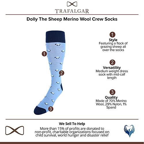 Trafalgar Men's Dolly The Sheep Merino Wool Mid-Calf Socks2