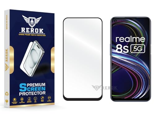 Image of Gorilla Tempered Glass Screen Protector Compatible with Realme 8s [Pack of 1] | Edge-to-Edge, Bubble-Free, Case Friendly, Easy Installation Kit