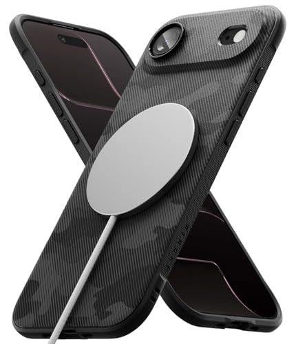Image of Ringke Onyx Magnetic Compatible with iPhone Air (17 Air) Case Back Cover [Strong Magnet] Military-Grade Protection TPU Shockproof Rugged Bumper Full Protection - Magnetic Camo Black