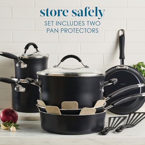 Image of Rachael Ray Cucina Ceramic Nonstick Cookware Pots and Pans Set, 13-Piece, Peppercorn