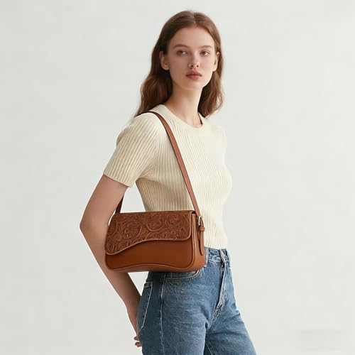 Image of Amszke Shoulder Bag for Women Y2K Crossbody Purse PU Leather Underarm Handbag 2 Adjustable Strap for Daily Commute Travel