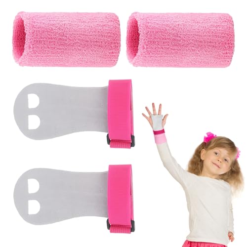 Kuugeo Manique Gymnastique Fille,2 Gymnastique Fille de Poignet avec 2 Sangles de Protège-Poignet Manique,Manique Gymnastique Gants,Paume de Gym de Tailles Enfants pour...